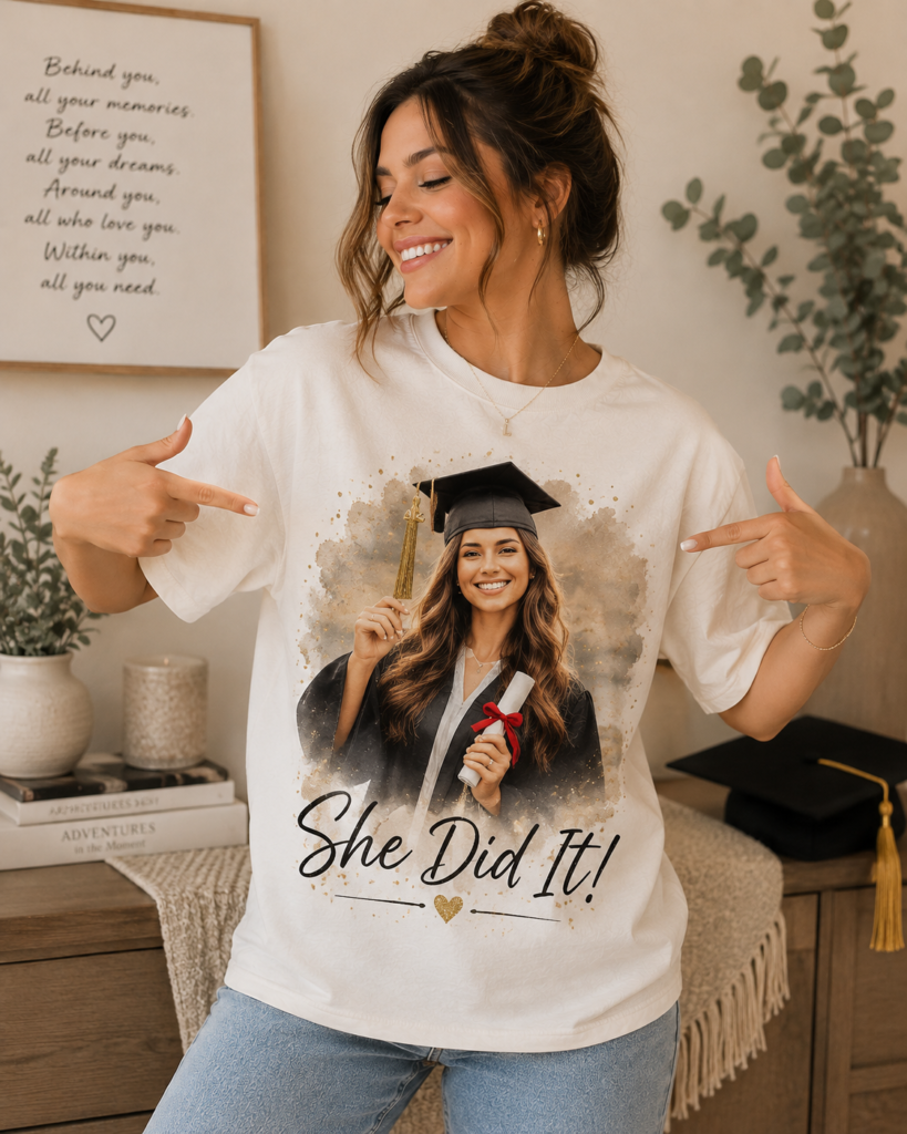 Comfort Colors® Custom Graduation Photo Shirt, Personalized Graduate T-Shirt, Class of 2026 Tee