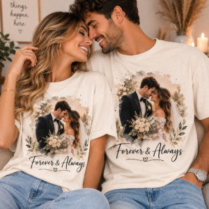 Comfort Colors® Custom Wedding Photo Shirt, Personalized Couple Anniversary Tee, Comfort Colors® Anniversary Gift