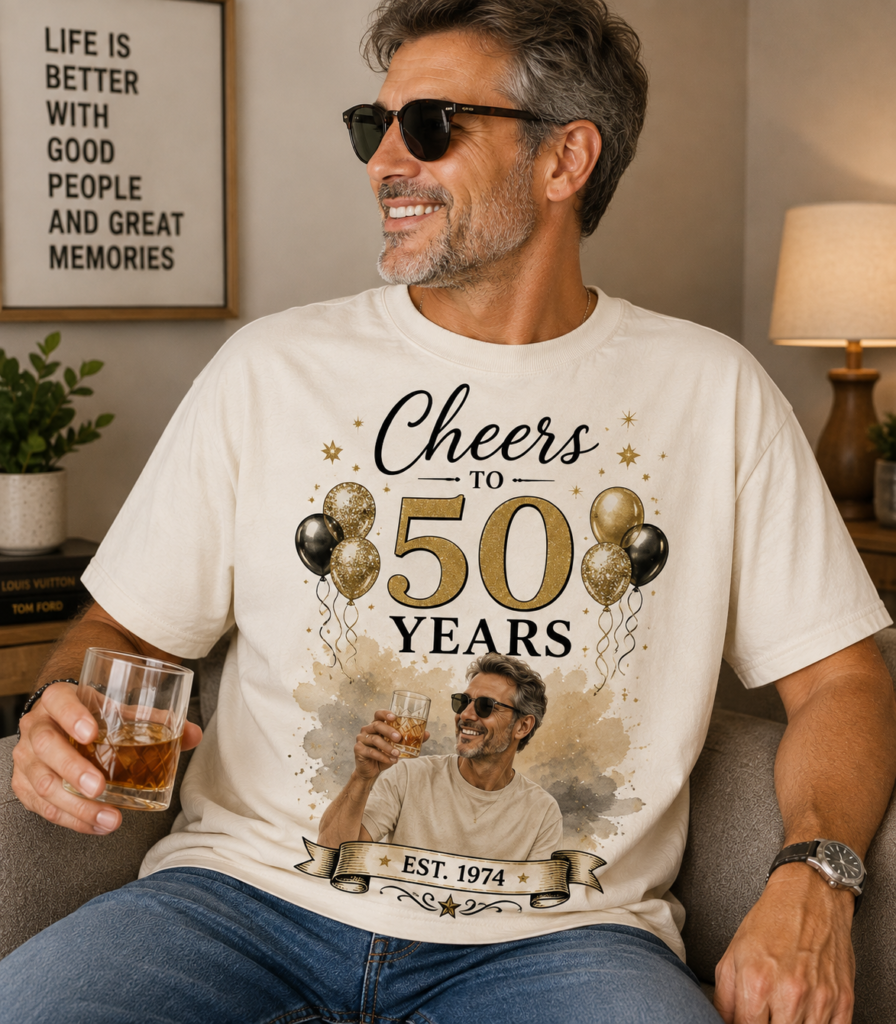 Comfort Colors® Custom Birthday Photo Shirt, Personalized Comfort Colors® T-Shirt, 30th 40th 50th Birthday Gift