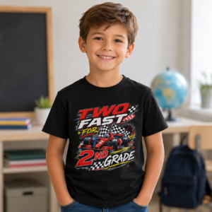 2nd grade racing shirt product image for designing your own text, photo, or artwork on a custom sweatshirt.