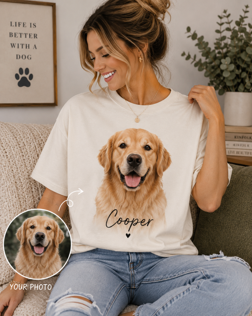 custom pet shirt product image for designing your own text, photo, or artwork on a custom sweatshirt.