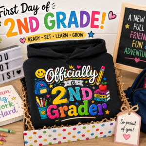 2nd grade sweatshirt product image for designing your own text, photo, or artwork on a custom sweatshirt.