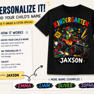 personalized kindergarten shirt product image for designing your own text, photo, or artwork on a custom sweatshirt.
